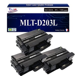 T3AZUR - 3x Toners compatibles  avec Samsung MLT-D203L MLTD203L pour Samsung ProXpress M3870 M3870FD M3870FW M4020 M4020D M4020ND M4020NX M4070 M4070FR M4070FX