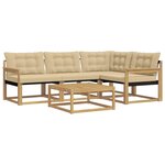 vidaXL Ensemble de canapés d'extérieur 5 pc Blanc et Beige