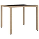 vidaXL Ensemble de bistro de jardin 5 Pièces coussins beige poly rotin