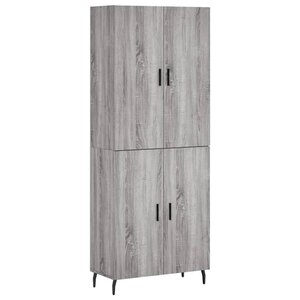 vidaXL Buffet haut Sonoma gris 69 5x34x180 cm Bois d'ingénierie
