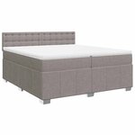vidaXL Sommier à lattes de lit avec matelas Taupe 200x200 cm Tissu