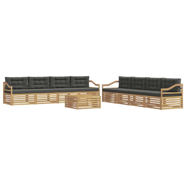 vidaXL Ensemble de canapés d'extérieur 9 pc Blanc et anthracite