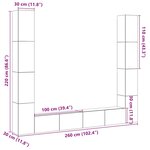 vidaXL Meubles TV muraux 6 Pièces chêne artisanal bois d'ingénierie