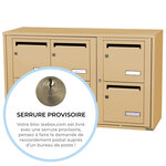 Bloc collectif leabox.com, 3x2, grade 3, simple face, Intérieur, fixation murale,  Beige RAL 1001 finition brillante