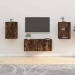vidaXL Meubles TV muraux 2 Pièces Chêne fumé 40x34 5x60 cm