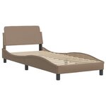 vidaXL Lit avec matelas cappuccino 100x200 cm similicuir