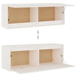 vidaXL Armoire murale Blanc 100x30x35 cm Bois de pin massif