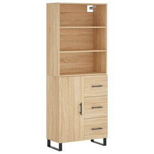 vidaXL Buffet haut Chêne sonoma 69 5x34x180 cm Bois d'ingénierie