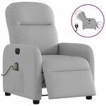 vidaXL Fauteuil de massage inclinable électrique gris nuage tissu