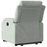 vidaXL Fauteuil inclinable électrique gris clair velours