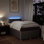 vidaXL Sommier à lattes de lit avec matelas Taupe 120x200 cm Tissu