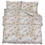 vidaXL Ensemble de housse de couette blanc et marron 200x200 cm Coton