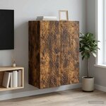 vidaXL Armoire Murale 66 x 34 5 x 90 cm Bois d'ingénierie Chêne fumé
