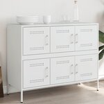 vidaXL Buffet blanc 100 5x39x79 cm acier