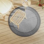 vidaXL Tapis d'extérieur gris Ø120 cm PP