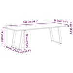 vidaXL Table à manger marron clair bois de chêne massif rectangulaire