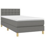 vidaXL Sommier à lattes de lit avec matelas Gris foncé 90x200 cm Tissu