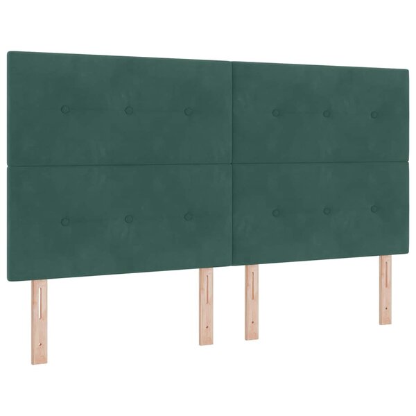 vidaXL Tête de lit avec des lumières à LED Réglable Vert 90 cm Velours