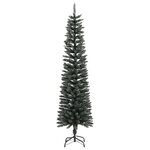 vidaXL Sapin de Noël artificiel mince avec support Vert 180 cm PVC