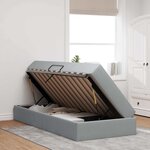 vidaXL Lit avec rangement et matelas Gris clair 90 x 200 cm Polyester