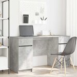 vidaXL Bureau avec porte Gris béton 140 x 49 x 76 cm Bois d'ingénierie