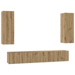 vidaXL Ensemble meuble TV 4 Pièces chêne artisanal 30 5 x 30 x 90 cm
