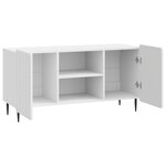 vidaXL Meuble TV 102 x 34 5 x 52 cm Blanc brillant Bois d'ingénierie