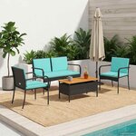 vidaXL Ensemble de jardin avec coussin acier
