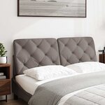 vidaXL Coussin de tête de lit taupe 140 cm tissu