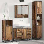 vidaXL Ensemble de mobilier de salle de bain 3 Pièces Bois ancien