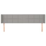 vidaXL Tête de lit avec oreilles Gris clair 183x16x78/88 cm Tissu