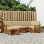 vidaXL Ensemble de canapés d'extérieur 5 pc Naturel