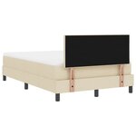 vidaXL Lit box spring avec matelas crème 120x200 cm Tissu