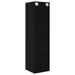 vidaXL Meuble TV mural Chêne noir 37 x 37 x 142.5 cm Bois d'ingénierie