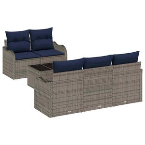 vidaXL Ensemble de canapé de jardin Gris 55 x 55 x 37 cm polyrotin