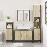 vidaXL Meuble de salle de bain avec lavabo Chêne Sonoma 90 x 33 x 60 cm Bois d'ingénierie