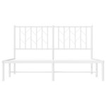 vidaXL Cadre de lit métal sans matelas et tête de lit blanc 140x190 cm