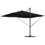 vidaXL Parasol déporté Roma avec LED Noir 352x251x265 cm Aluminium