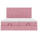 vidaXL Cadre de lit ottoman avec matelas rose 160x200 cm velours