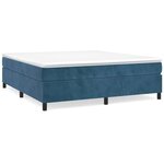 vidaXL Sommier à lattes de lit et matelas Bleu foncé 180x200cm Velours