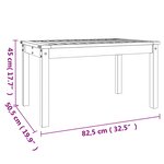 vidaXL Table de jardin gris 82 5x50 5x45 cm bois massif de pin