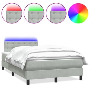 vidaXL Sommier à lattes de lit et matelas gris clair 120x210cm velours