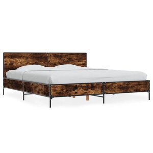 vidaXL Cadre de lit sans matelas chêne fumé 200x200 cm