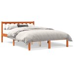 vidaXL Cadre de lit sans matelas cire marron 135x190cm bois pin massif