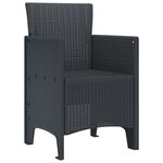vidaXL Chaises de Jardin 4 Pièces Anthracite 53 x 49 x 85 cm Plastique