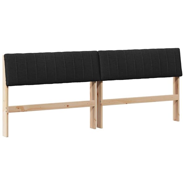 vidaXL Tête de lit capitonnée Noir 200 cm Pin massif