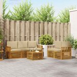 vidaXL Ensemble de canapés d'extérieur 6 pc Naturel et Beige
