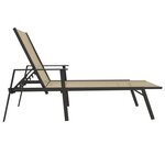 vidaXL Chaise longue acier et tissu textilène crème