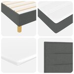 vidaXL Lit à ressort avec matelas  gris foncé  180 x 200 cm  tissu