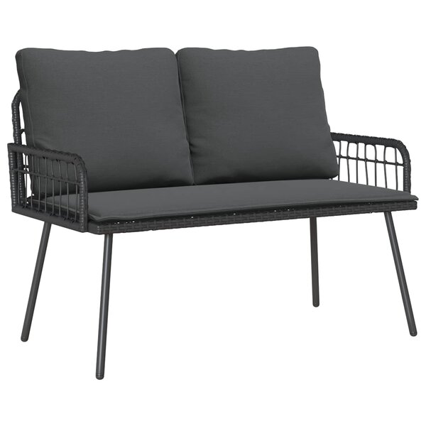 vidaXL Banc de jardin avec coussin Anthracite 114 x 64 x 90cm Acier